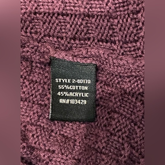 Intro. Women’s Long Purple Cowl Neck Knit Sweater Size M - Picture 8 of 9